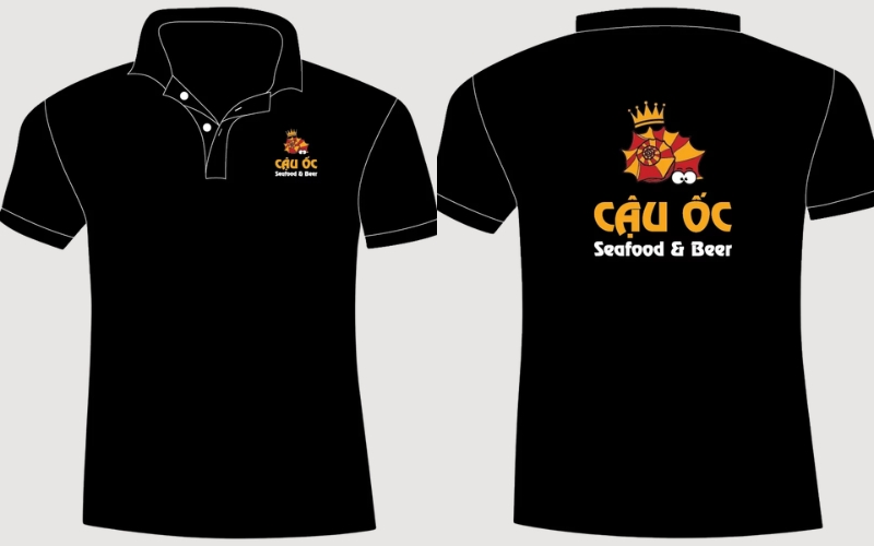 Chữ và màu logo màu sáng cần in trên vải nền tối để làm nổi bật chi tiết