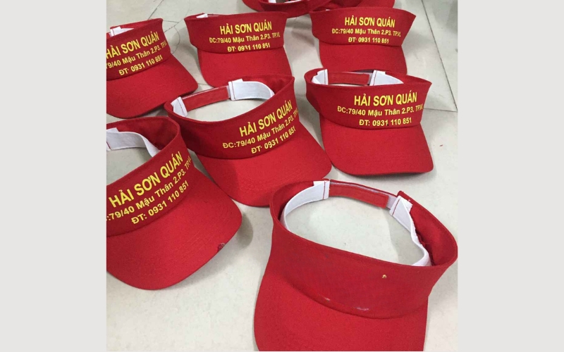 Mẫu nón lưỡi trai nửa đầu đồng phục quán nhậu