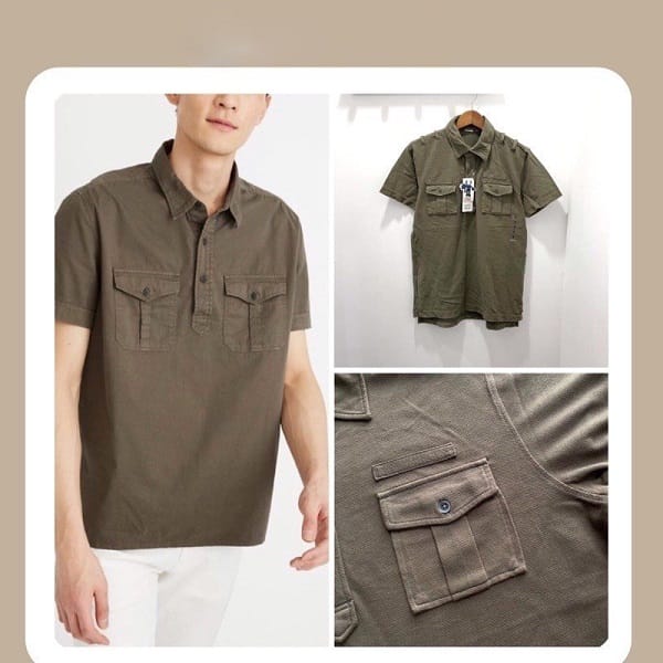 Áo Polo lớp có túi cài khuy