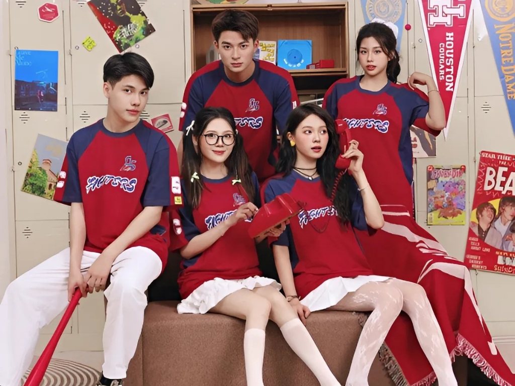 Áo lớp màu đỏ đô oversize mang đến phong cách phóng khoáng, hiện đại