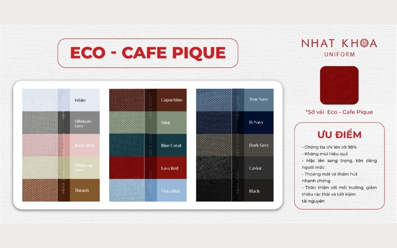 Vải Eco - Café là loại vải chống tia UV tốt nhất lên đến 98%