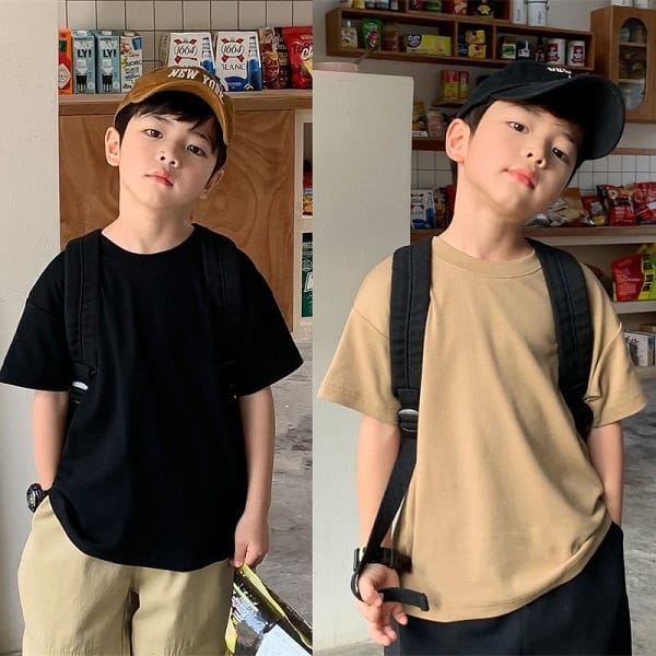 Áo thun trơn trẻ em giá sỉ tay lửng