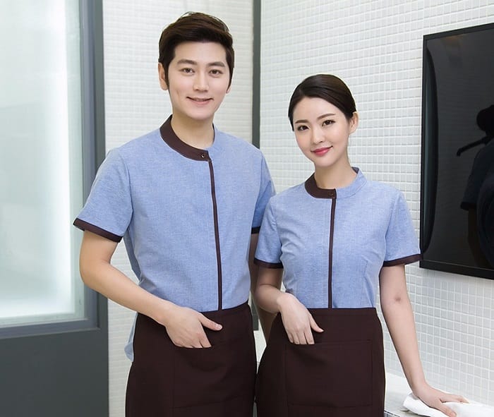 Quy trình đặt may đồng phục cho nhân viên tạp vụ tại Nhất Khoa