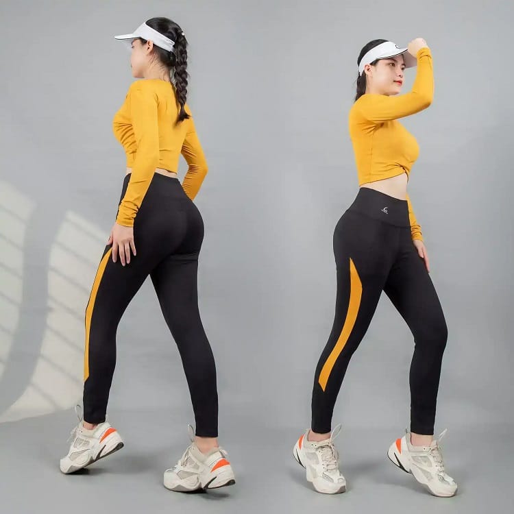 Trang phục thể thao nữ đẹp áo croptop và quần tập legging