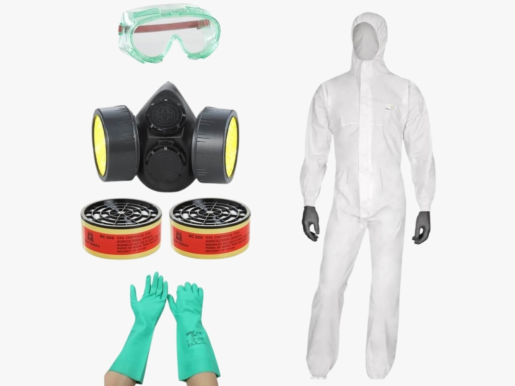 Các trang thiết bị và phụ kiện thiết yếu của bộ đồ bảo hộ phun thuốc trừ sâu