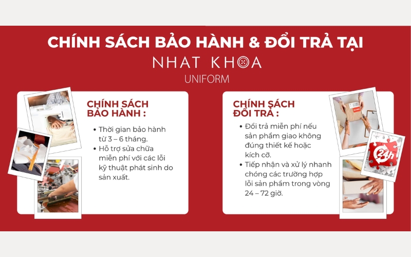 Nhất Khoa cung cấp chính sách bảo hành và đổi trả rõ ràng