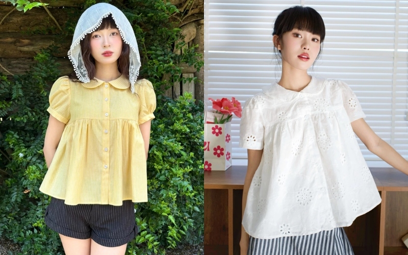Áo sơ mi baby doll có thiết kế tạo cảm giác trẻ trung và đáng yêu