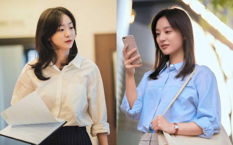 Áo sơ mi cổ đức giúp tổng thể trang phục trông chỉn chu và chuyên nghiệp