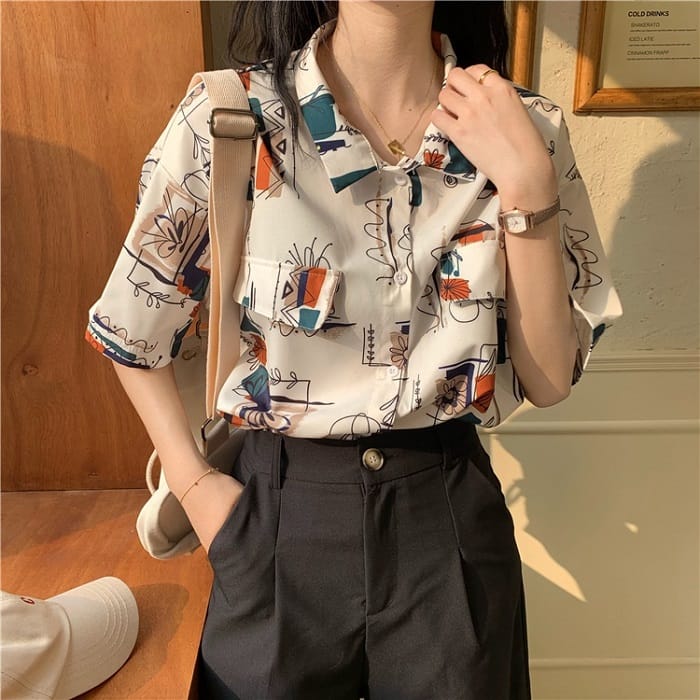 Áo sơ mi nữ họa tiết