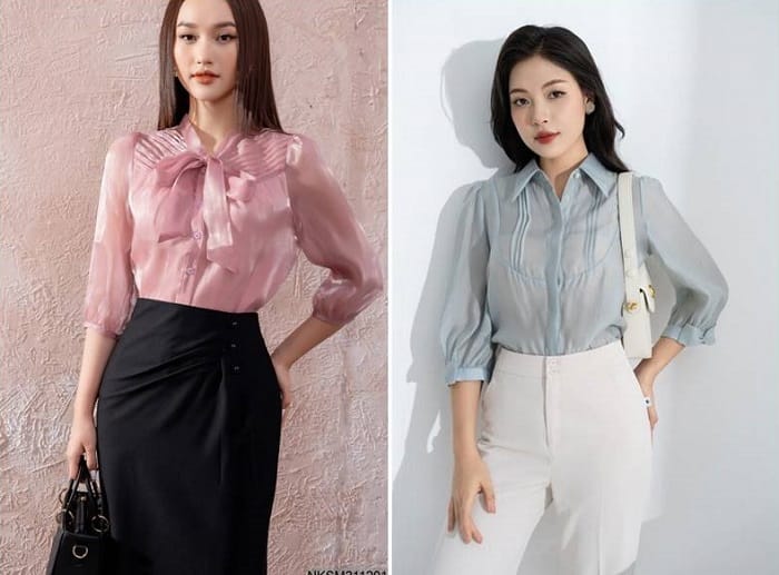 Các kiểu áo sơ mi nữ tay lỡ đẹp