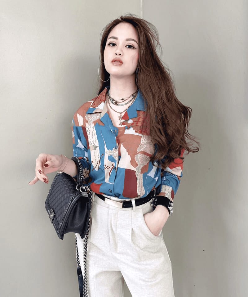 Áo sơ mi nữ họa tiết