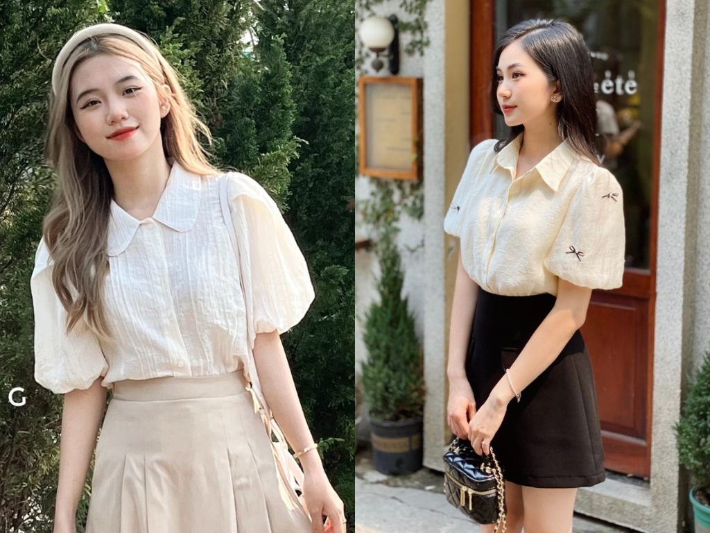 Áo sơ mi nữ tay bồng nữ tính