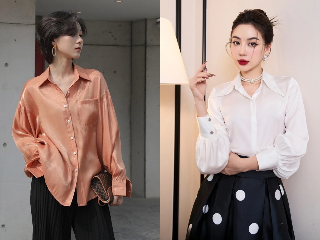 Áo sơ mi lụa là một trong những kiểu áo sơ mi sang chảnh phổ biến
