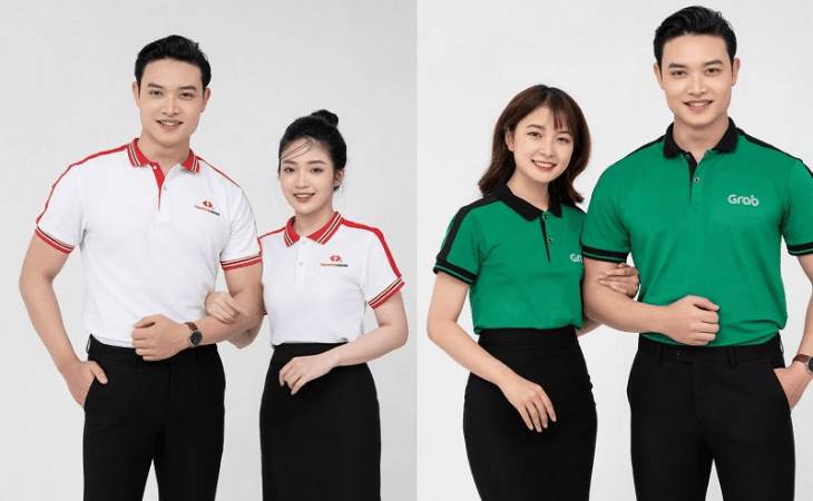 Áo thun đồng phục có cổ giúp tôn dáng người mặc