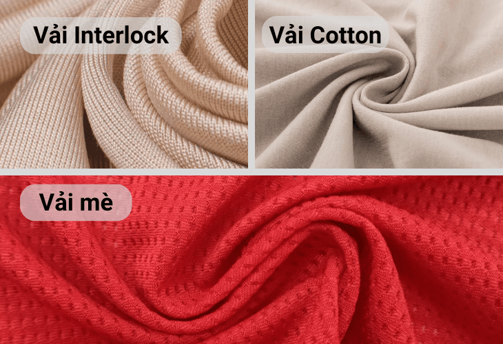 Một vài loại vải được sử dụng để may áo thun