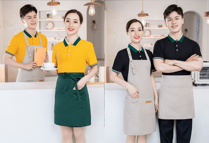 Áo thun đồng phục dần trở thành một loại trang phục không thể thiếu cho quán cà phê