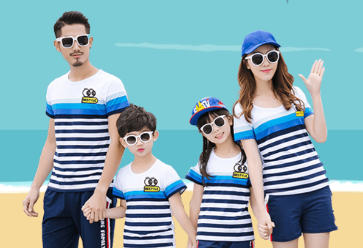 Áo đồng phục họa tiết sọc ngang