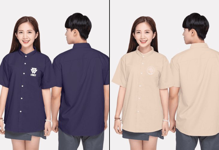 Áo sơ mi đồng phục cổ tàu