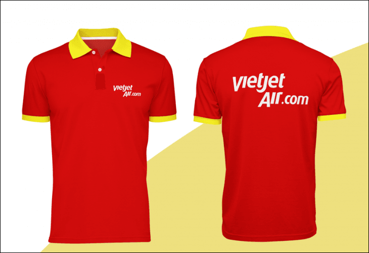 Áo thun đồng phục có cổ Vietjet Air