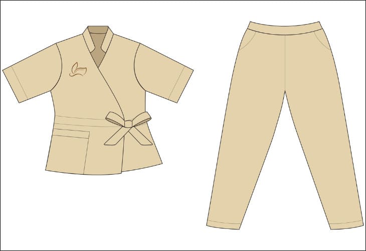 Mẫu áo đồng phục spa thành phẩm do Nhất Khoa sản xuất