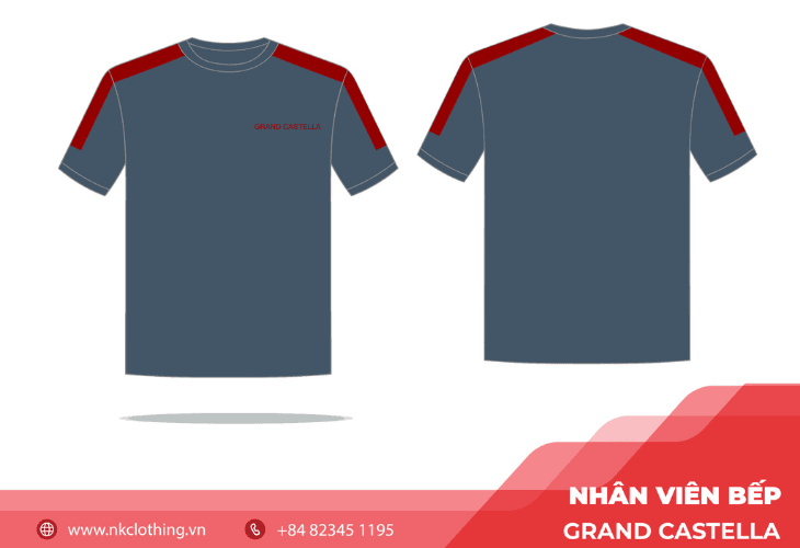 Một mẫu mô phỏng áo thun đồng phục bếp của Nhất Khoa