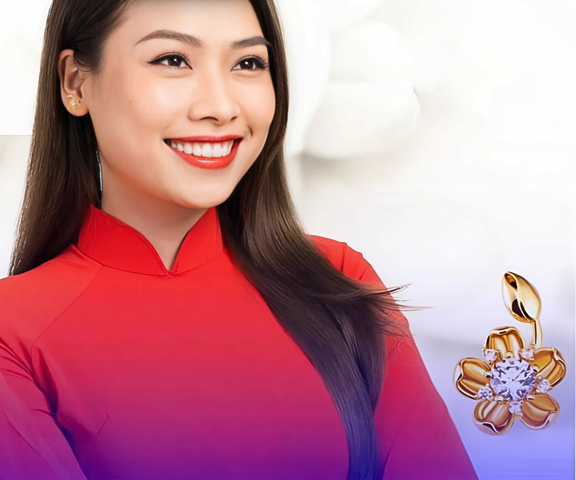 Áo dài đồng phục PNJ duyên dáng, nhã nhặn