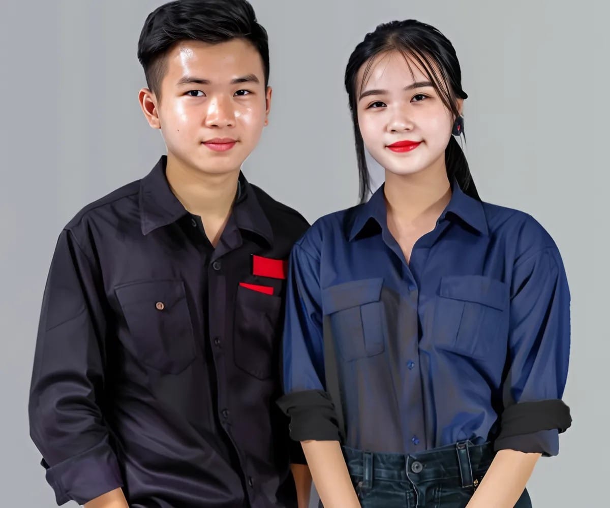 Đồng phục công nhân dạng áo sơ mi dài tay được nhiều công ty quan tâm