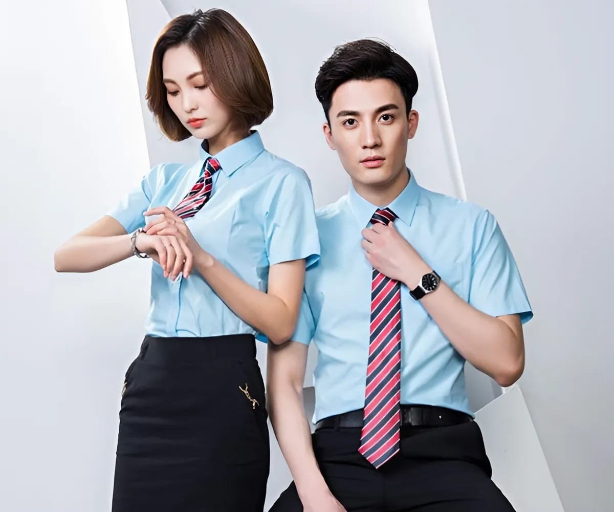 Áo sơ mi đồng phục nhân viên chỉn chu, thanh lịch
