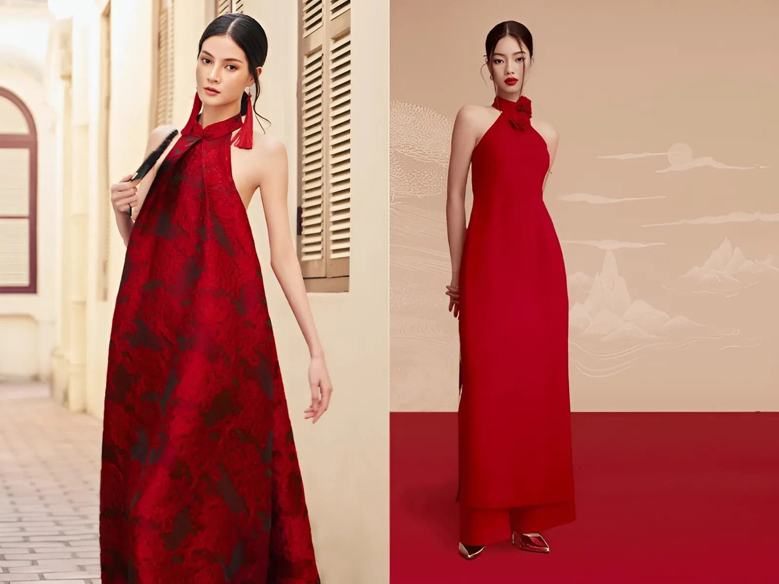 Đầm cổ yếm giúp bạn khoe xương quai xanh, thân hình mảnh mai