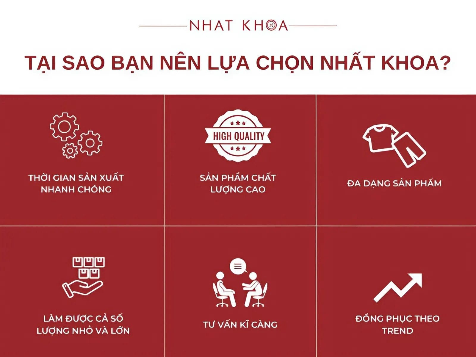 6 lý do nên chọn Nhất Khoa Uniform may áo đồng phục