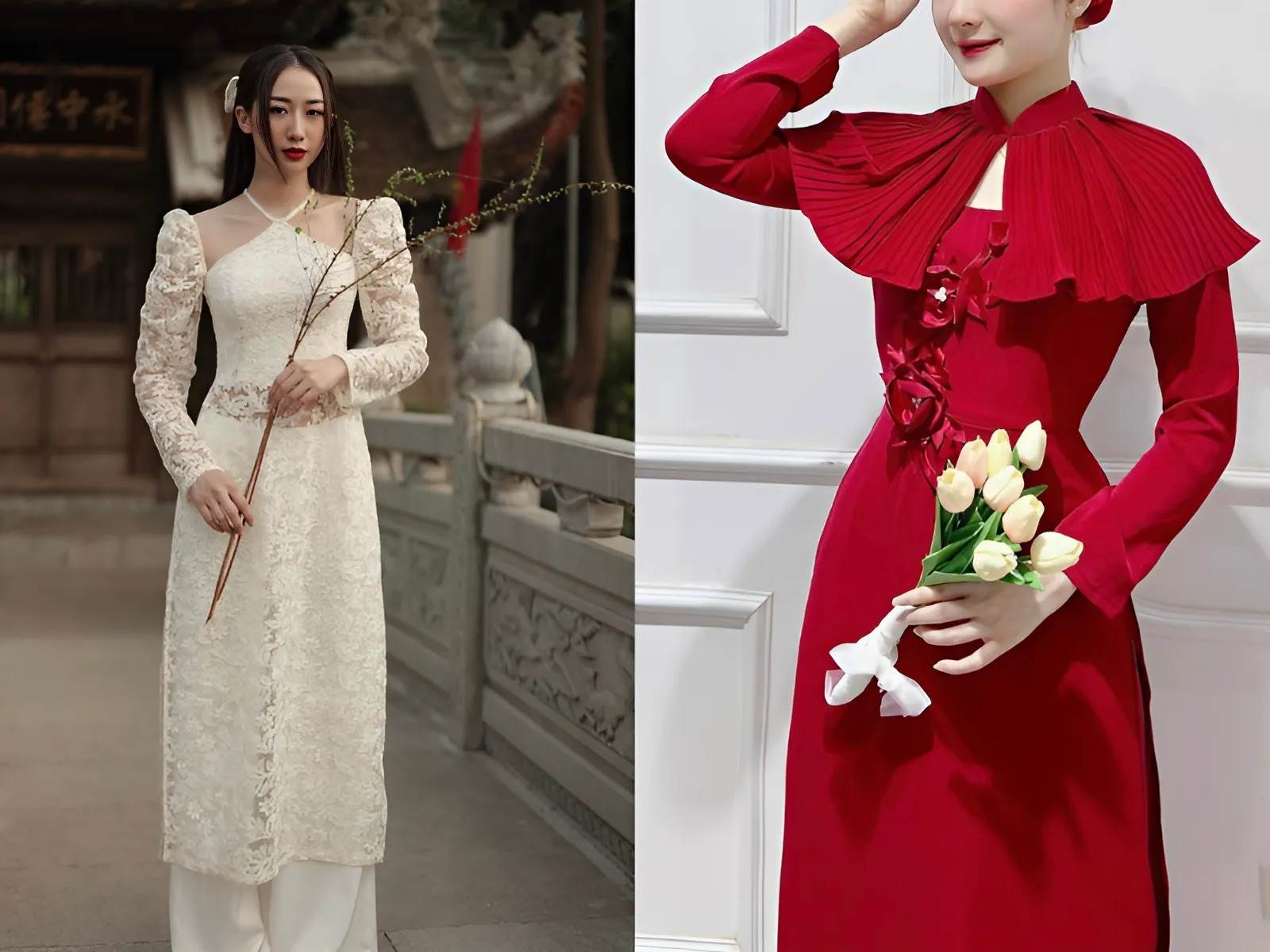 Áo dài cách điệu cổ độc đáo, mới lạ