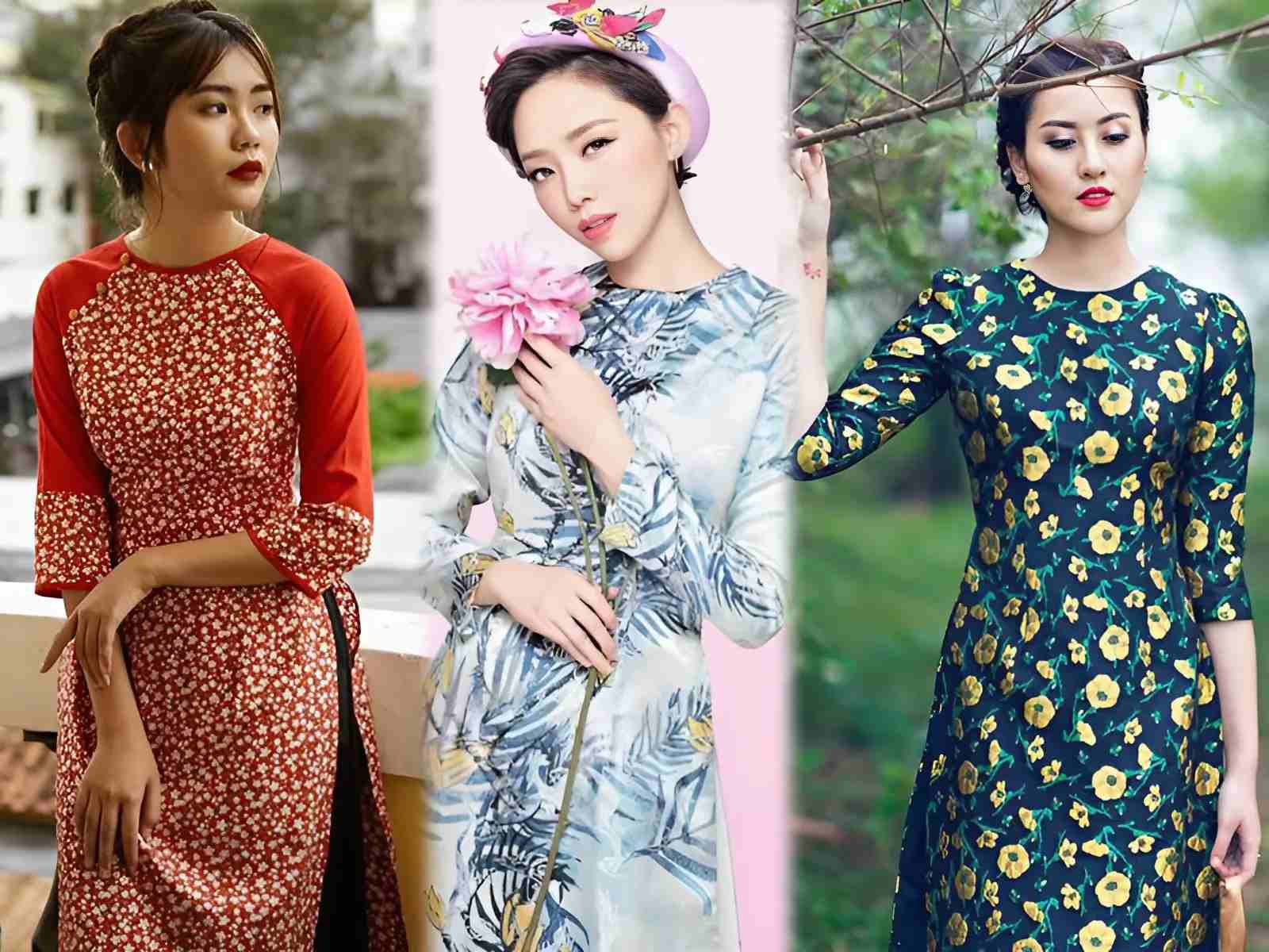 Áo dài ngày Tết cách tân có chất liệu thoáng mát để du xuân trọn vẹn