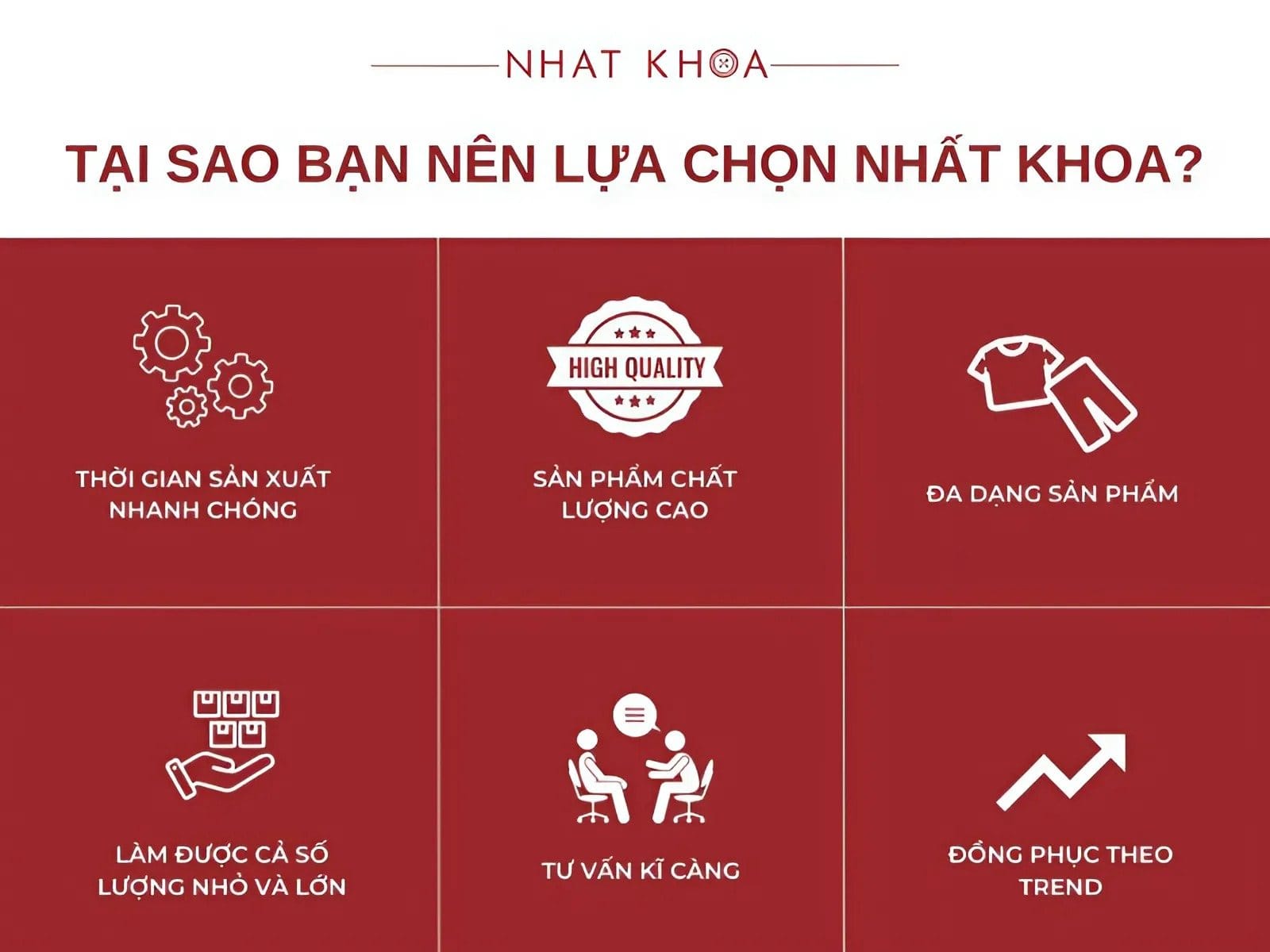 6 lý do bạn nên chọn Nhất Khoa để may áo đồng phục