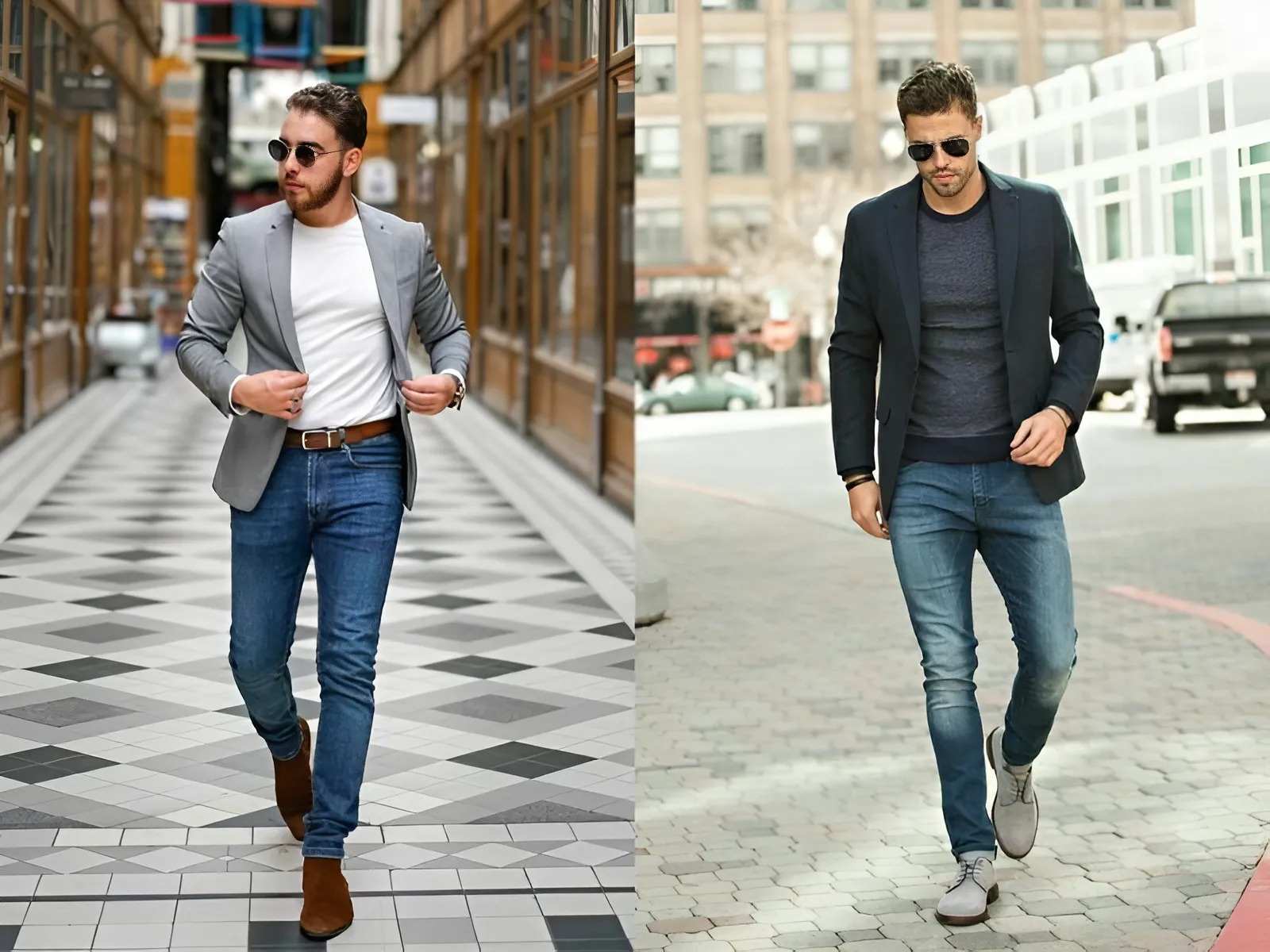 Áo blazer phối quần Jeans năng động, phá cách