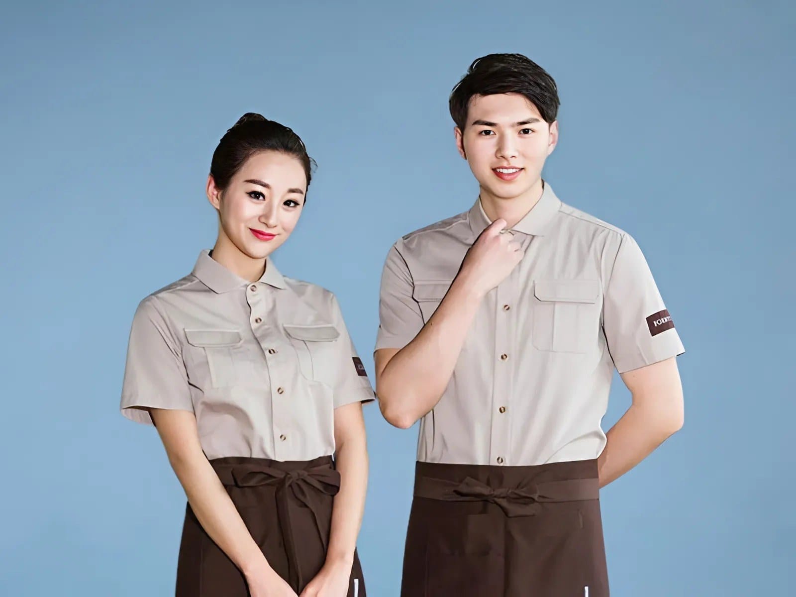 Áo đồng phục nhà hàng Hàn Quốc trẻ trung