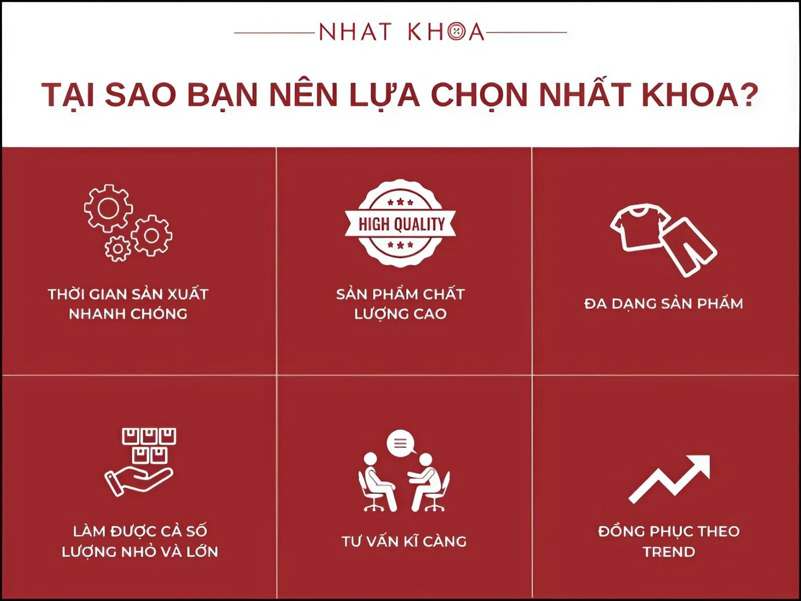 6 lý do bạn nên lựa chọn Nhất Khoa để may các loại đồng phục