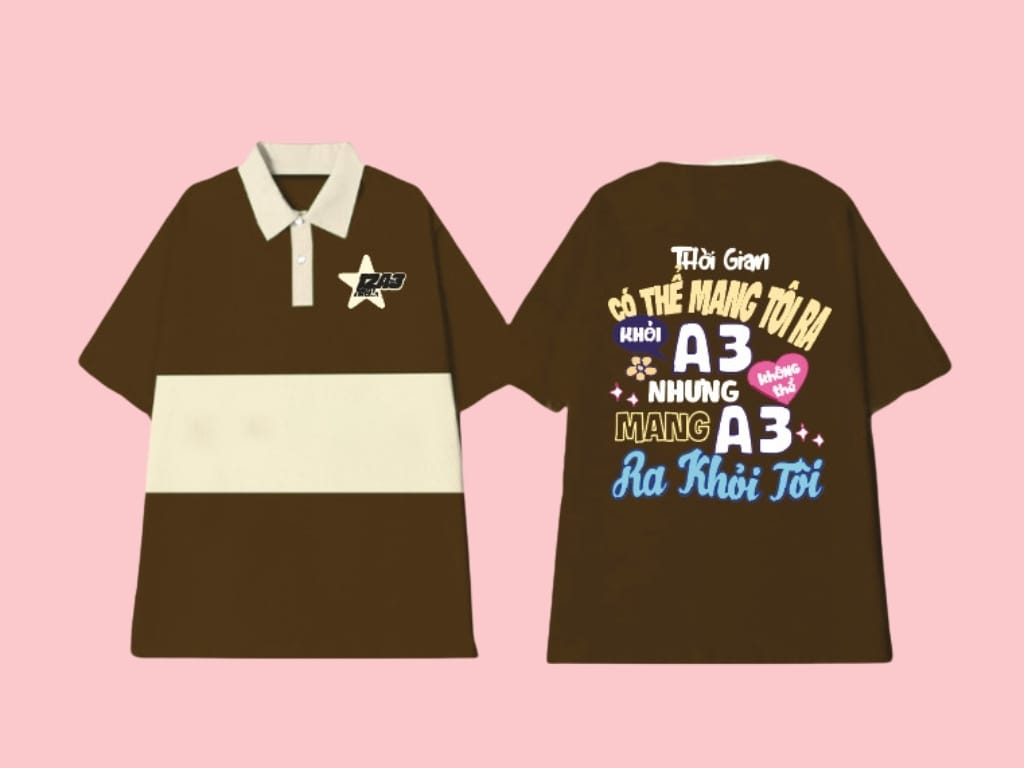 Áo đồng phục họp lớp in slogan độc đáo giúp thể hiện bản sắc riêng của lớp bạn