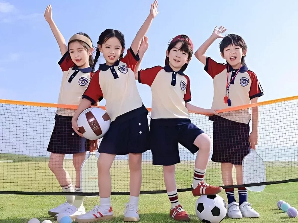 Áo polo đồng phục mang đến vẻ ngoài năng động cho các bé