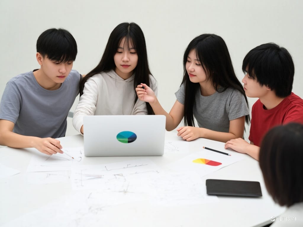 Phác thảo với nhiều bảng màu áo lớp khác nhau để mọi người cùng đánh giá