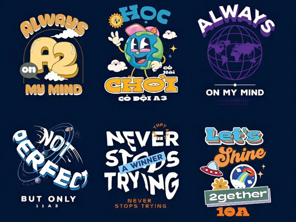 Logo cho áo đồng phục lớp phong cách cute phù hợp với tập thể lớp hồn nhiên