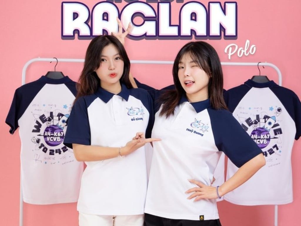 Mẫu áo lớp raglan có cách phối màu ở tay áo độc đáo