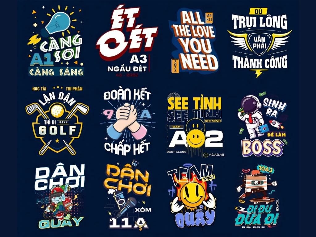 Bạn nên ưu tiên chọn các font chữ rõ ràng, dễ đọc cho logo áo lớp mặt sau