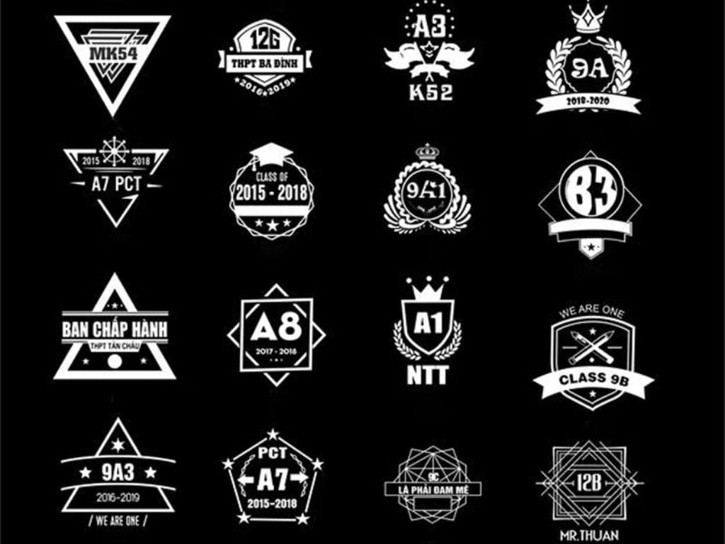 Những mẫu logo lớp đẹp phong cách huy hiệu tạo nên một tổng thể chặt chẽ