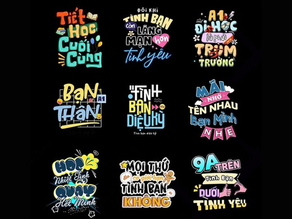 Mẫu logo lớp chủ đề tình bạn nhấn mạnh sự đoàn kết trong một tập thể