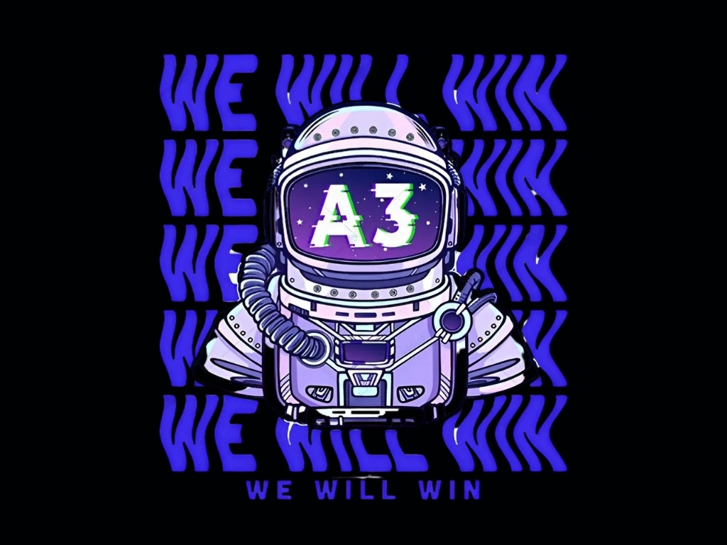 Mẫu logo lớp 10A3 phong cách vũ trụ thể hiện những ước mơ vươn xa của tuổi trẻ