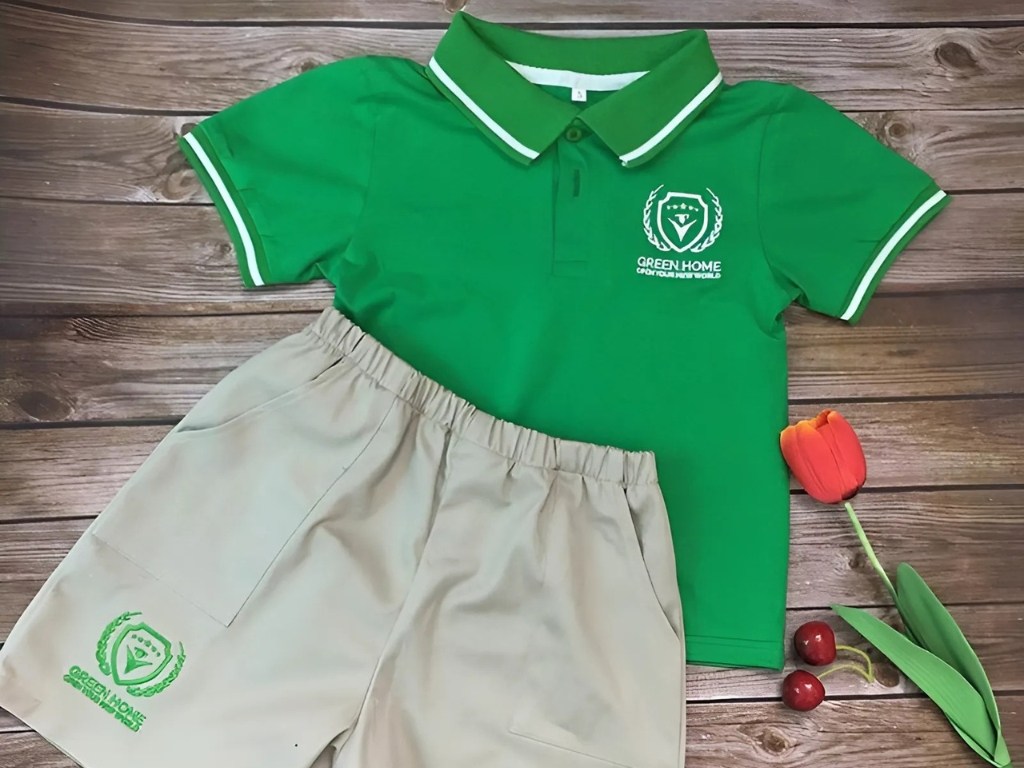 Bạn nên chọn logo màu trắng để logo nổi bật trên nền áo đồng phục màu xanh lá cây