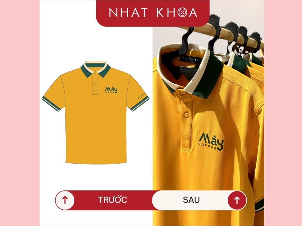 Đối với áo in logo/chữ dùng phương pháp in lụa sẽ mang lại độ bền rất cao