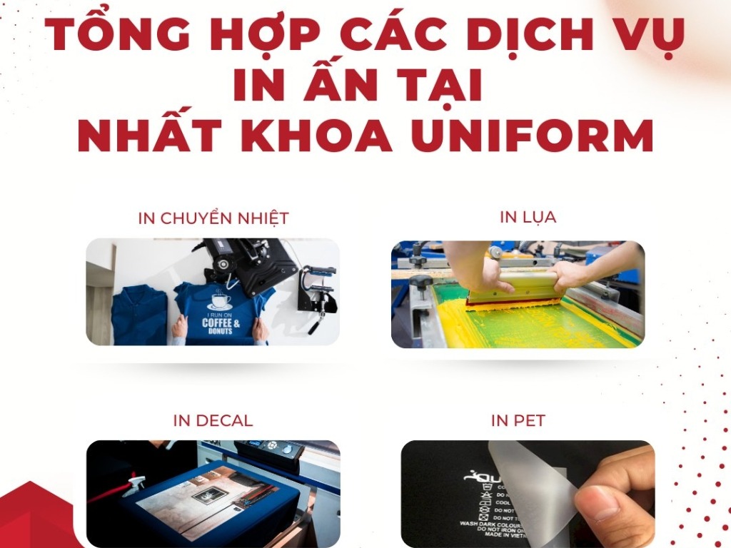 Nhất Khoa Uniform cung cấp đa dạng dịch vụ in logo lên áo thun hcm