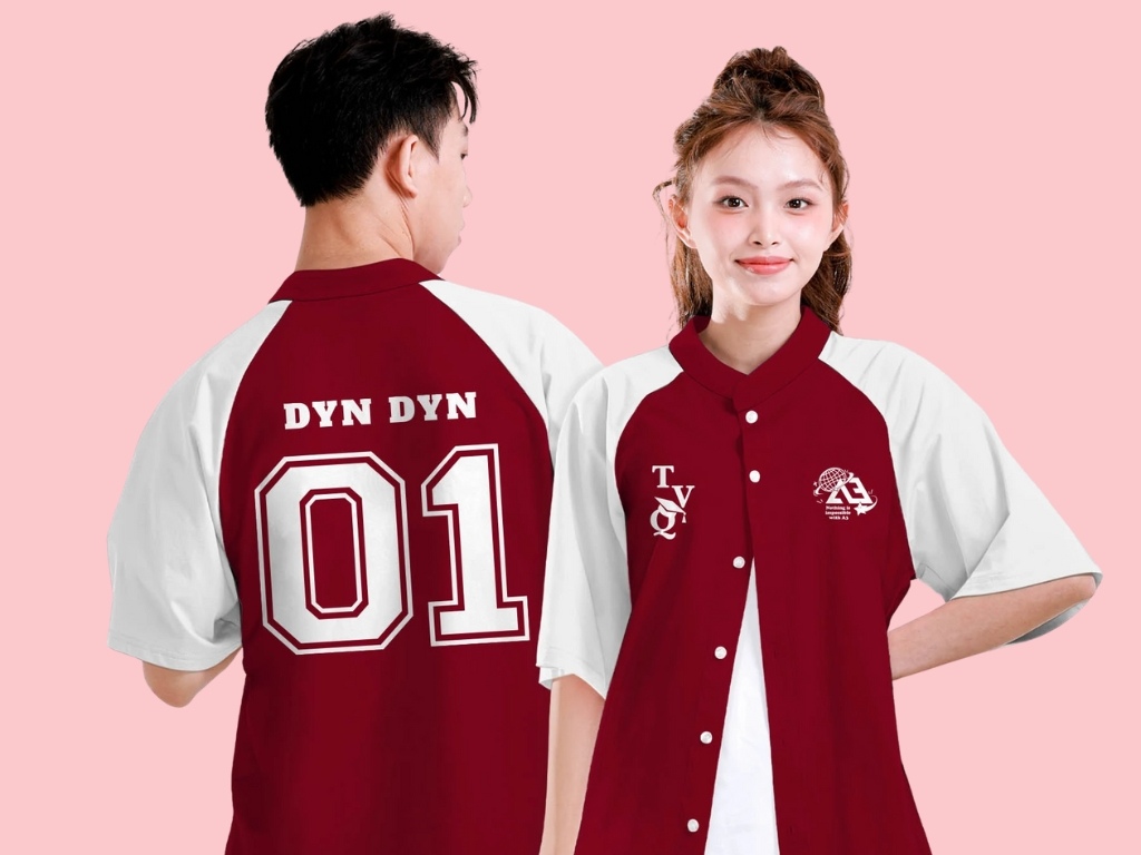 Bạn có thể phối màu sắc tương phản để tạo điểm nhấn cho áo nhóm sơ mi