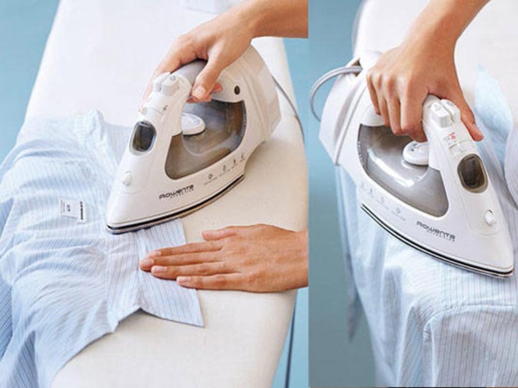 Bạn nên ủi mặt trái của áo sơ mi để bảo vệ bề mặt vải và tránh làm bóng vải